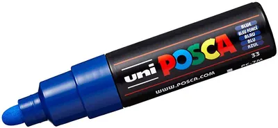 Marker permanent cu varf rotund Uni Posca - PC-7M, 5.5 mm, albastru