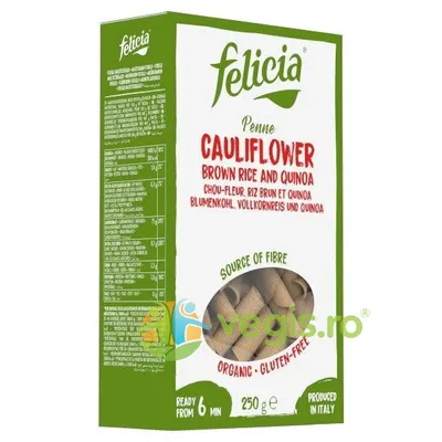 Penne din Orez Brun si Quinoa cu Conopida fara Gluten Ecologice/Bio 250g