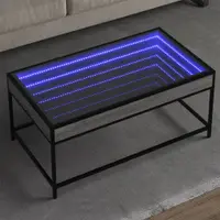 Gossi masuta de cafea cu led infinity, gri sonoma, 90x50x41 cm