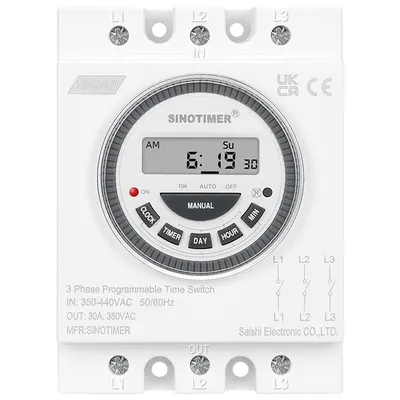 Siguranta automata electrica digitala, Sinotimer, temporizator, intrerupator, programabila, 380V, 30A, TM619-380V-30A