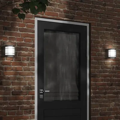 Gossi lampa exterioara de perete, negru, otel inoxidabil