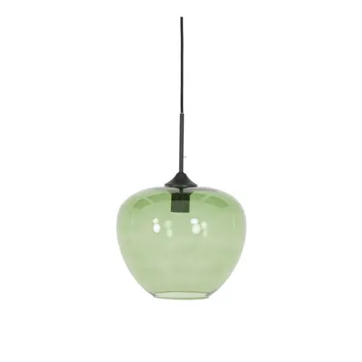 Lustră verde cu abajur din sticlă ø 30 cm Mayson – Light & Living