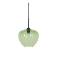Lustră verde cu abajur din sticlă ø 30 cm Mayson – Light & Living