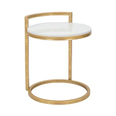Măsuță auxiliară rotundă cu blat din marmură ø 40,5 cm Round Marble – Mauro Ferretti