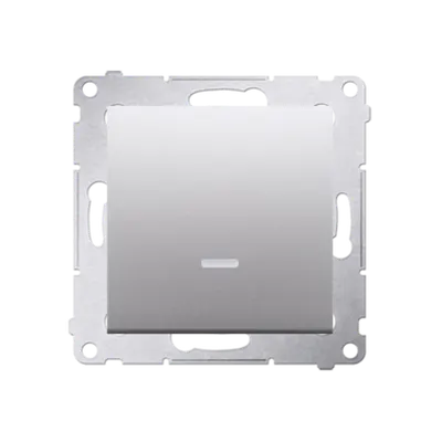 Intrerupator simplu cu indicator LED 10A, 250V~, conectare rapida (fitinguri push-in), silver mat metalic