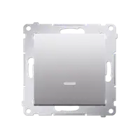 Intrerupator simplu cu indicator LED 10A, 250V~, conectare rapida (fitinguri push-in), silver mat metalic