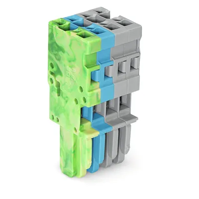 1-conductor female plug; 4 mm²; 4-pole; 4,00 mm²; green-yellow, blue, gray