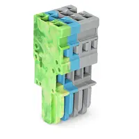 1-conductor female plug; 4 mm²; 4-pole; 4,00 mm²; green-yellow, blue, gray