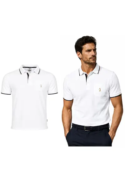 Tricou polo cu buzunar aplicat