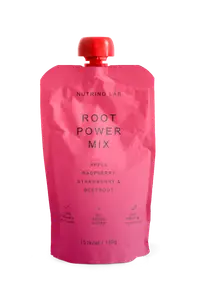 Piure pasteurizat din fructe si legume cu mere zmeura capsuni si sfecla rosie, 180g, Nutrino Lab