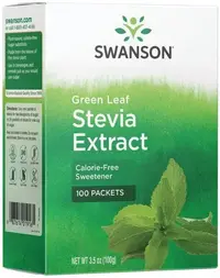 Green Leaf Stevia Extract, 100 pachete, Swanson