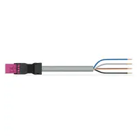 pre-assembled connecting cable; Eca; Plug/open-ended; 4-pole; Cod. B; Control cable 4 x 1.0 mm²; 2 m; 1,00 mm²; pink