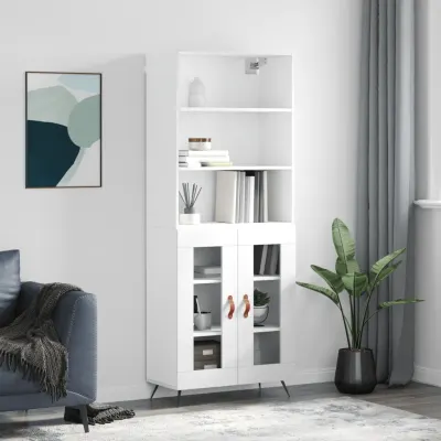 vidaXL Dulap înalt, alb, 69,5x34x180 cm, lemn compozit