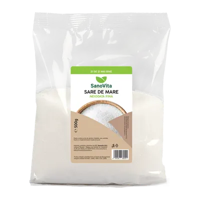Sare de mare fina neiodata, 500g, SanoVita
