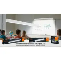 Set iluminat tabla scolara cu LED ajustabil si sistem anti-orbire 34W CCT Dali