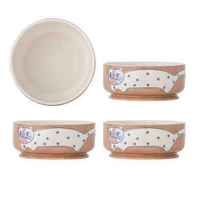 Boluri mici maro deschis 4 buc. din gresie Missy – Bloomingville