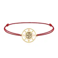 Trip - Bratara personalizata snur busola din argint 925 placat cu aur galben 24K