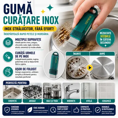 Guma pentru curatare baterie chiuveta si inox