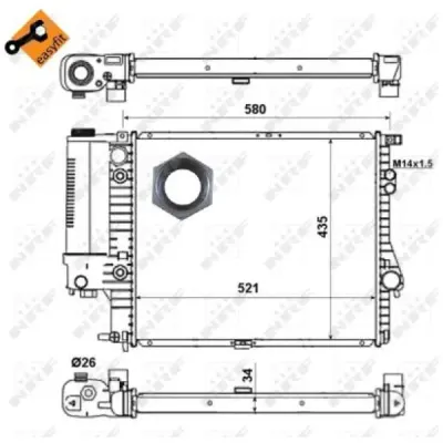 Radiator, racire motor NRF 58165