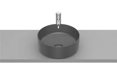 Lavoar Roca Inspira A327523640, montare pe blat, 37 cm, FineCeramic, mat, Antracit