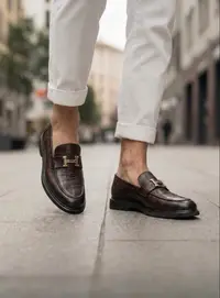 Mocasini barbati H casual maro piele eco comozi H03 N13-3