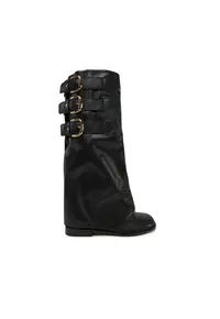 Cizme dama 305208590 - Piele naturala - Negru - Negru