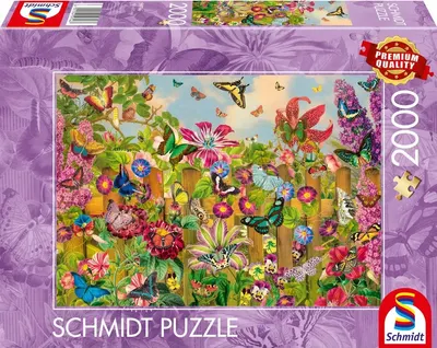 Puzzle Schmidt din 2000 piese - Grădină fermecătoare de fluturi