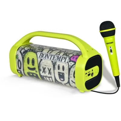 Boxa wireless, Bontempi, Cu 1 microfon Wireless, Lumini RGB, Pentru copii, Green