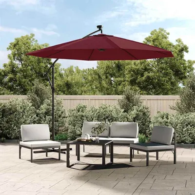 vidaXL Pânză de schimb umbrelă de soare consolă, roșu bordo, 300 cm