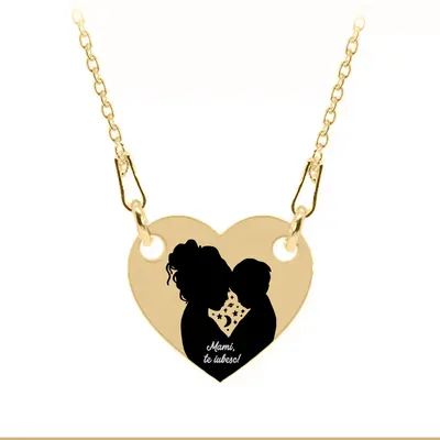 Abby - Colier personalizat mama si copilul iubire infinita din argint 925 placat cu aur galben 24K
