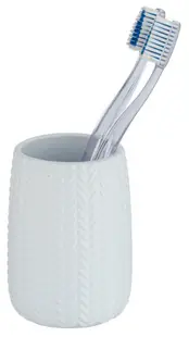 Suport pentru periuță de dinți Wenko - Barinas, 7,4 x 10,7 cm, ceramică, alb