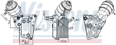 Radiator ulei termoflot cu carcasa filtru ulei potrivit CADILLAC BLS; FIAT CROMA; OPEL ASTRA H, ASTRA H GTC, SIGNUM, VECTRA C, VECTRA C GTS, ZAFIRA B, ZAFIRA B MINIVAN; SAAB 9-3 1.9D 04.04