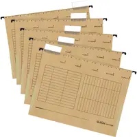 Set de dosare pentru fișet Herlitz Easy Orga - Cu formă de V și opritor, maronii, 5 buc