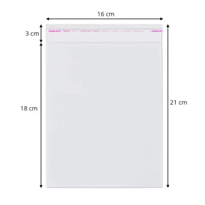 Pungi cu clapetă adezivă - lungimi între 2 și 40cm (set 1000 buc) - 16x21cm