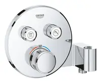 Baterie dus Grohe SmartControl 29120000, aparent, termostat, SafeStop, iesire dus 1/2, suport para, necesita set fixare, Crom