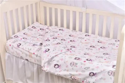 Lenjerie 6 piese patut 120x60 cm bumbac model fetite