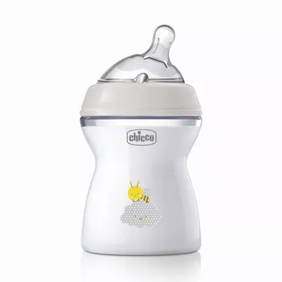 Biberon cu tetina din silicon Natural Feeling PP unisex 2 luni+, 250ml, Chicco
