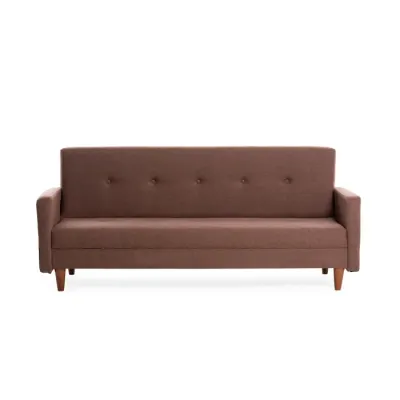 Canapea extensibila HIKO, 3 locuri, maro, 200x75x83 cm