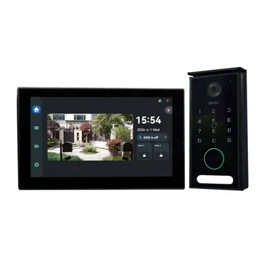 Kit videointerfon dual-band smart IMOU IMOU-VO1-5M0R/VH1-7A0S, 5MP, 2.3 mm, IR 15 m, 7 inch, WiFi, 2.4 - 5 GHz, RFID, PIN, slot card, control din aplicatie