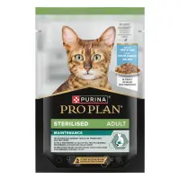 PURINA Pro Plan Sterilised Maintenance, Pește alb, plic hrană umedă pisici sterilizate, (în sos), 85g