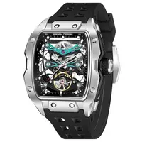Ceas bărbătesc skeleton PAGANI DESIGN PD-YS018 - 42 mm, mecanism S X5021, safir, curea fluororubber