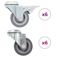 Gossi roti pivotante cu gaura pentru surub, 12 buc., 50 mm