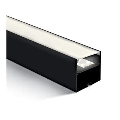 Alu Profil ptr. 45mm Banda+Opal Difuzor 2m negru
