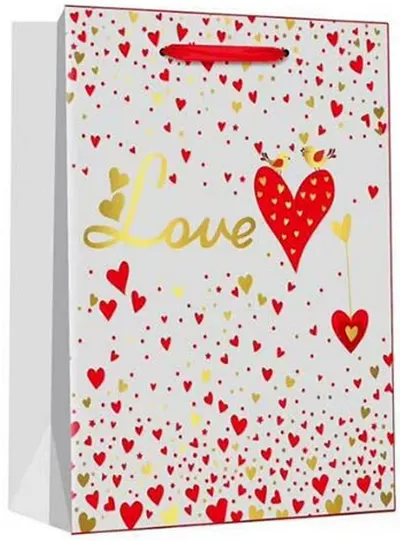 Pungă cadou Love - 26 х 32 х 12 cm, alb