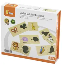 Puzzle din lemn Viga Toys - Animalele și umbrele lor
