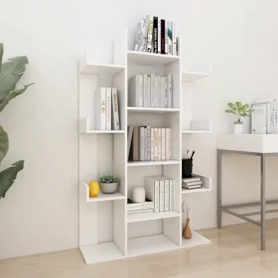 vidaXL Bibliotecă, alb, 86x25,5x140 cm, PAL