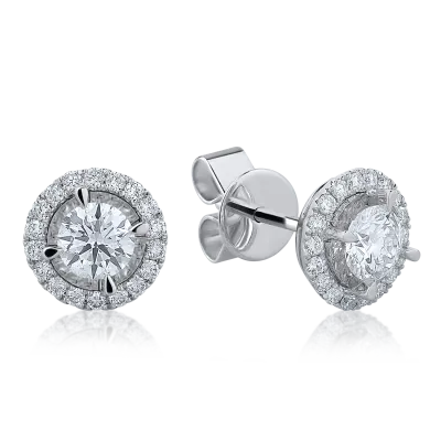 Cercei din aur alb cu diamante de 1.368ct