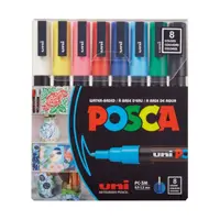 Set 8 markere cu vopsea Posca PC-3M varf fin 0.9-1.3mm