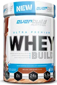 Ultra Premium Whey Build, shake de ciocolată, 454 g, Everbuild