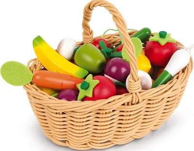 Set de joaca Janod - Cos cu fructe s legume, 24 piese